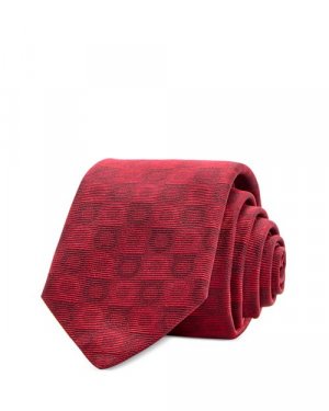 Жаккардовый шелковый галстук с принтом Gancini , цвет Red Ferragamo