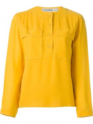 Блузка с круглым вырезом Jean Louis Scherrer Vintage. Цвет: жёлтый и оранжевый