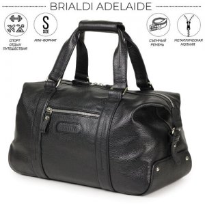 Спортивная сумка малого формата Adelaide (Аделаида) relief black BRIALDI. Цвет: черный