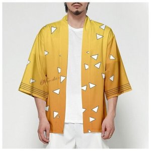Карнавальная накидка-халат Зеницу Агацума Zenitsu Agatsuma Redweeks. Цвет: желтый