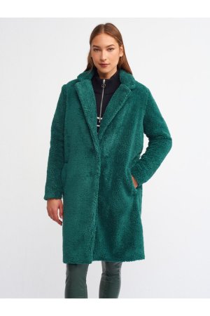 Плюшевое пальто-изумруд , зеленый Dilvin