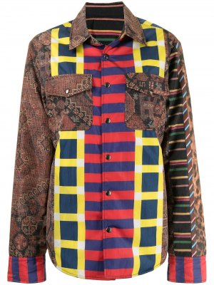 Двусторонняя куртка-рубашка с принтом Pierre-Louis Mascia. Цвет: коричневый