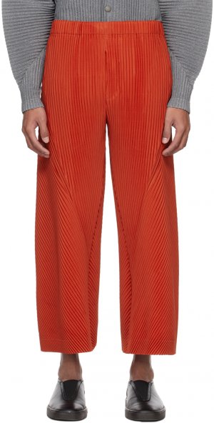 Оранжевые брюки со складками (2 шт. Homme Plissé Issey Miyake