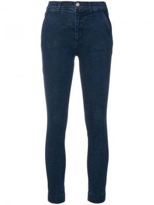 Укороченные эластичные джинсы Les Copains. Цвет: синий