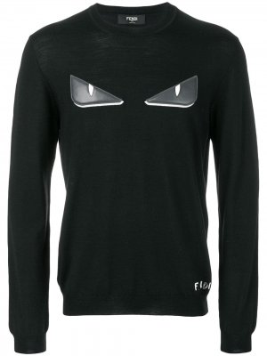 Пуловер с аппликацией Bag Bugs Fendi. Цвет: черный