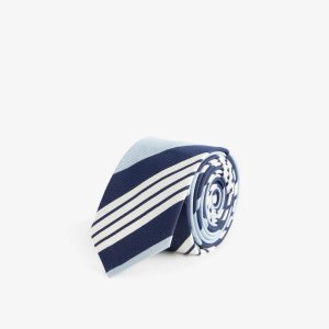 Классический полосатый галстук из смесового шелка и хлопка , синий Thom Browne