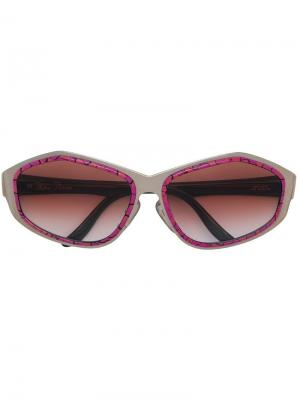 Солнцезащитные очки в геометрической оправе Paloma Picasso Vintage. Цвет: металлик