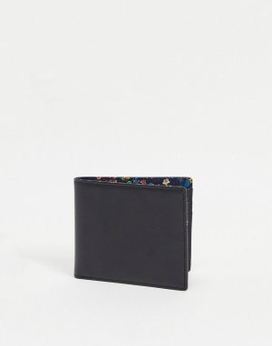 Кожаный складной бумажник с отделкой принтом в стиле либерти -Черный цвет Gianni Feraud
