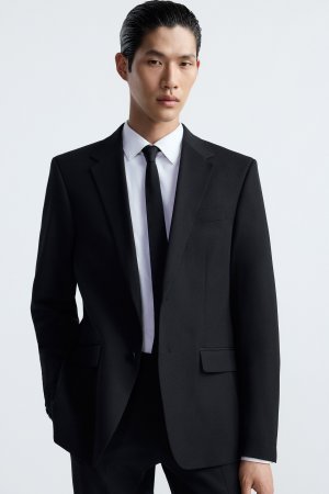Облегающий галстук из 100% шелка Zara, черный ZARA