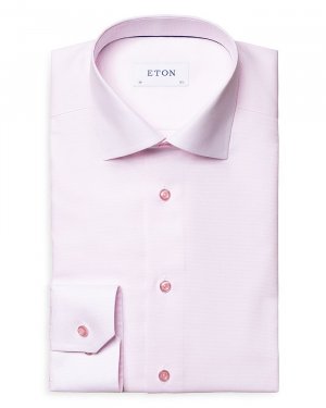 Фактурная однотонная рубашка современного кроя Eton