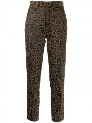 Укороченные брюки с леопардовым принтом Fendi Pre-Owned. Цвет: коричневый