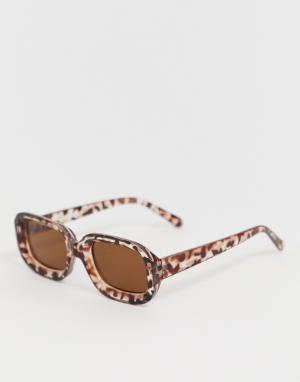 Солнцезащитные очки в квадратной коричневой черепаховой оправе -Коричневый Monki