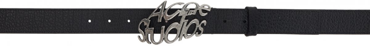Черный ремень с пряжкой логотипом Acne Studios