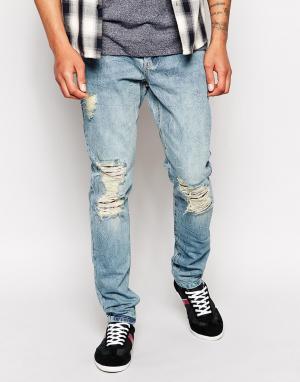 Узкие джинсы в винтажном стиле Rattle My Bones Zee Gee Why. Цвет: patched up