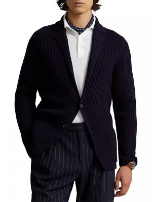 Кардиган из смесовой шерсти с длинными рукавами , темно-синий Polo Ralph Lauren