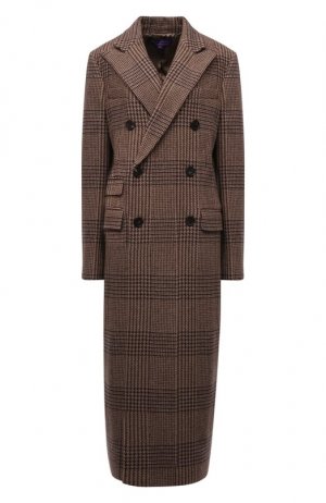 Шерстяное пальто Ralph Lauren. Цвет: коричневый