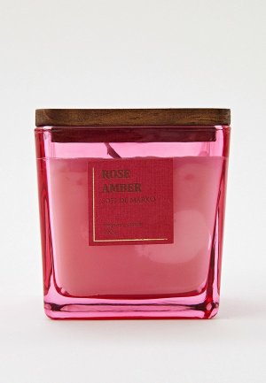 Свеча ароматическая Sofi De Marko Rose Amber, 10x9x9 см. Цвет: розовый