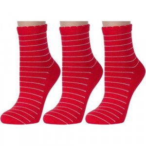 Носки , 3 пары, размер 23-25, красный Красная Ветка. Цвет: красный