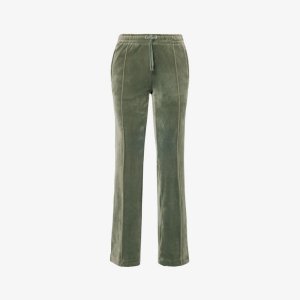 Велюровые спортивные брюки прямого кроя со средней посадкой, украшенные стразами , цвет thyme482 Juicy Couture