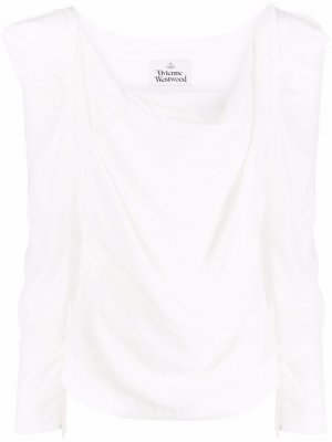 Блузка с квадратным вырезом и драпировкой Vivienne Westwood. Цвет: белый