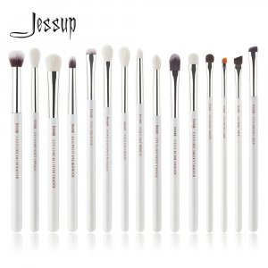 Набор профессиональных кистей для макияжа, 15 шт (Pearl White / Silver) Jessup