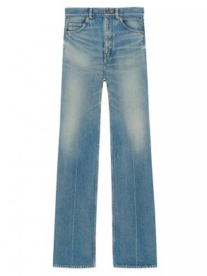 Расклешенные джинсы 70-х годов из денима среднего размера , синий Saint Laurent