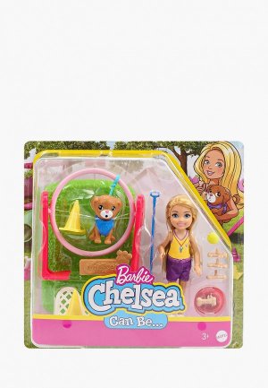 Набор игровой Barbie кукла Челси Дрессировщик собак с питомцем. Цвет: разноцветный