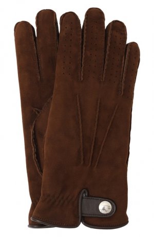 Замшевые перчатки Brunello Cucinelli. Цвет: коричневый