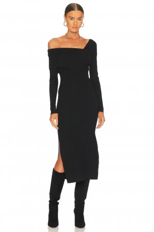 Платье миди Sylvie Midi Sweater Dress, черный Line & Dot