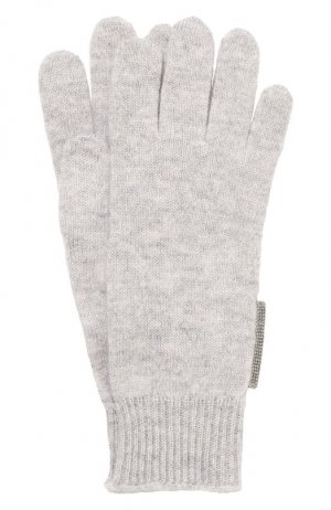 Кашемировые перчатки Brunello Cucinelli. Цвет: серый