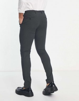 Узкие костюмные брюки из ткани премиум-класса 'Camden' темно-серого цвета с эластичной тканью Noak. Цвет: серый