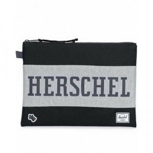 Сумка клатч, черный, серый Herschel. Цвет: серый/черный