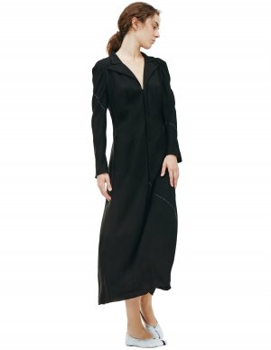 Черное платье с длинными рукавами Yohji Yamamoto