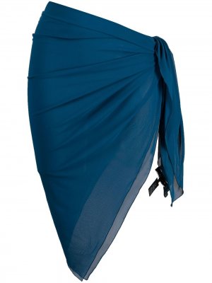 Узкая юбка-саронг длины миди Fisico. Цвет: синий