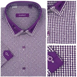 Рубашка , размер M, фиолетовый Carat. Цвет: фиолетовый-белый/микс/фиолетовый