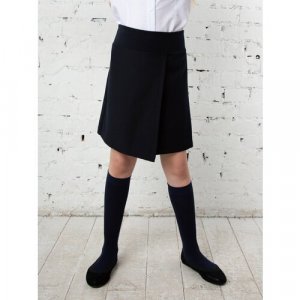 Школьная юбка-шорты школьные для девочки 80 LVL Жанна темно-синий 32 (128-134). Цвет: синий/темно-синий