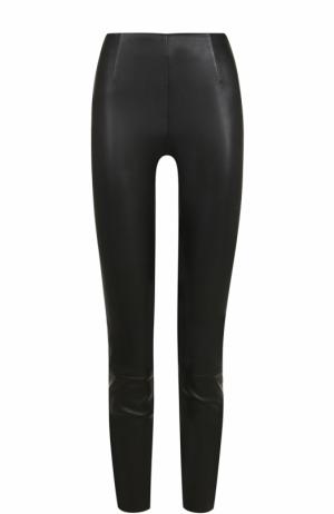 Укороченные кожаные брюки-скинни T by Alexander Wang. Цвет: черный