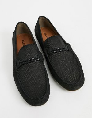 Черные кожаные лоферы с квадратным носком -Черный ALDO