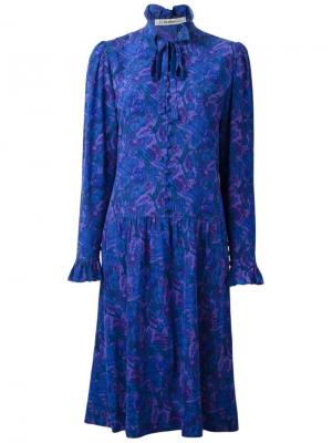 Платье шифт с цветочным принтом Jean Louis Scherrer Vintage. Цвет: синий