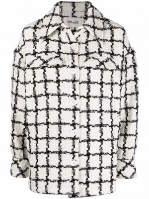 Твидовая куртка-рубашка DVF Diane von Furstenberg. Цвет: белый