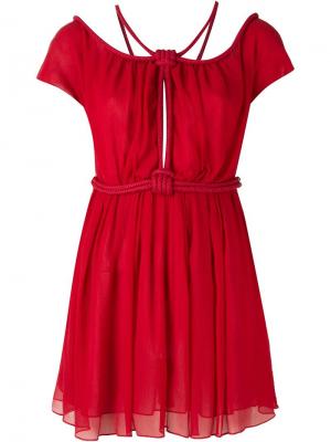Платье с веревочной отделкой Jay Ahr. Цвет: красный