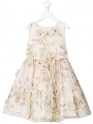 Расклешенное платье с цветочной вышивкой Lesy