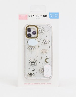 Чехол для iPhone с золотистым принтом «глаза» x Syd & Elle-Золотой Skinnydip