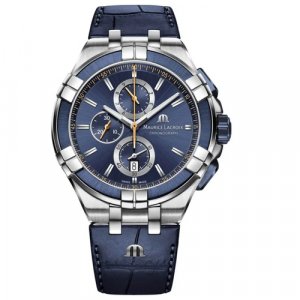 Наручные часы AI1018-SS001-432-4, серебряный, синий Maurice Lacroix. Цвет: серебристый/синий
