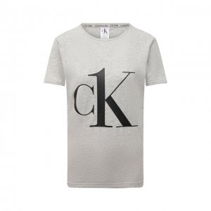 Хлопковая футболка Calvin Klein. Цвет: серый
