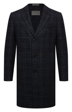 Пальто из шерсти и шелка Corneliani. Цвет: синий