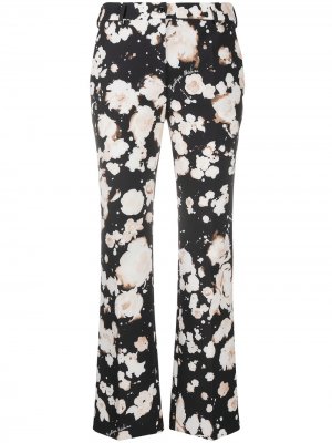 Расклешенные брюки с цветочным принтом Boutique Moschino. Цвет: черный