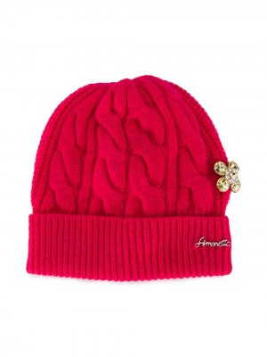 Фактурная шапка бини Simonetta. Цвет: розовый
