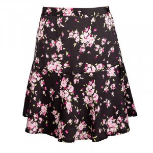 Короткая черно-розовая юбка с цветочным принтом siago prunus Женщина LA PETITE ETOILE