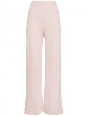 Широкие укороченные брюки Mansur Gavriel. Цвет: розовый